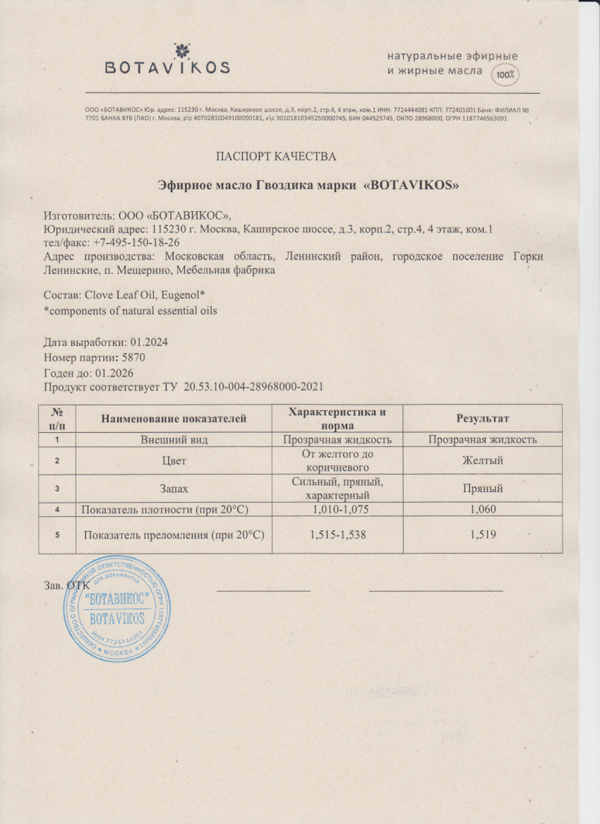 Паспорт №012024